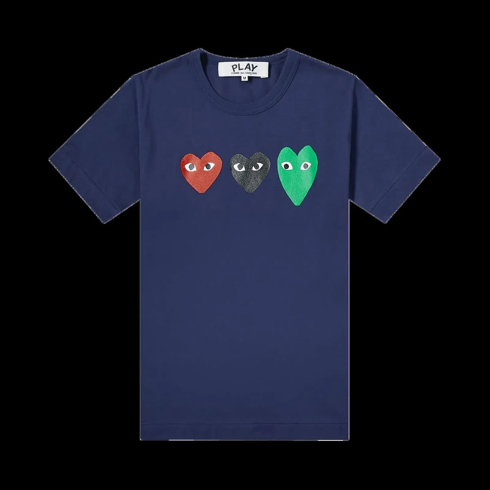 Comme des Garçons PLAY Short-Sleeve Play T-Shirt With Three Hearts