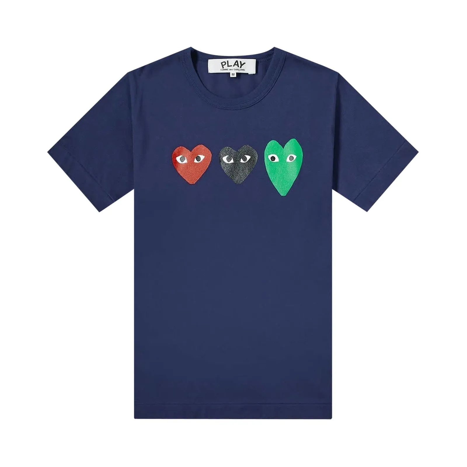 Comme des Garçons PLAY Short-Sleeve Play T-Shirt With Three Hearts