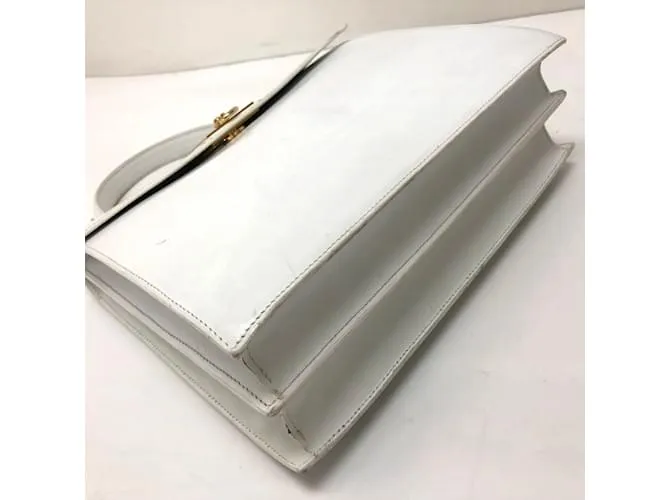 Céline Bolso de cuero blanco vintage Celine 