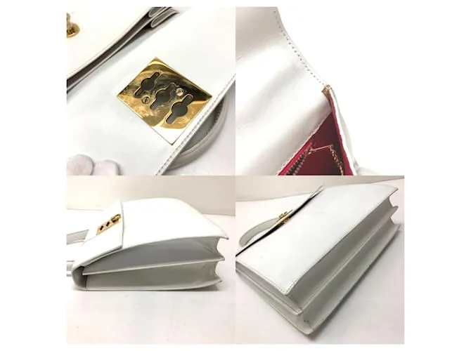 Céline Bolso de cuero blanco vintage Celine 