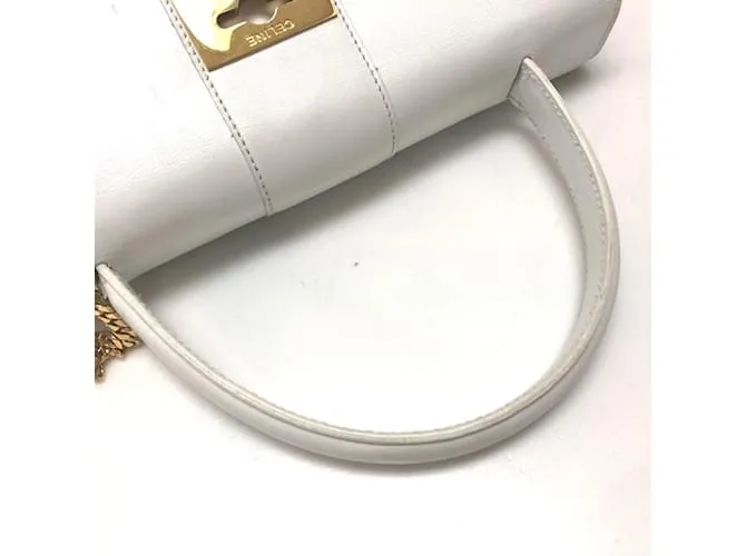 Céline Bolso de cuero blanco vintage Celine 