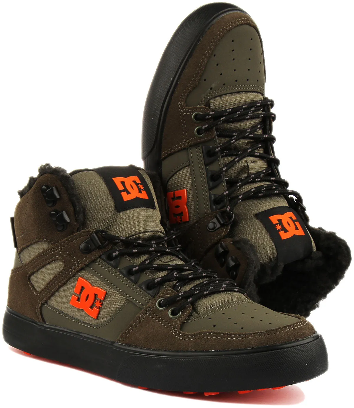 DC Shoes Pure Hi Top WC Zapatillas casual con cordones para hombre en oliva