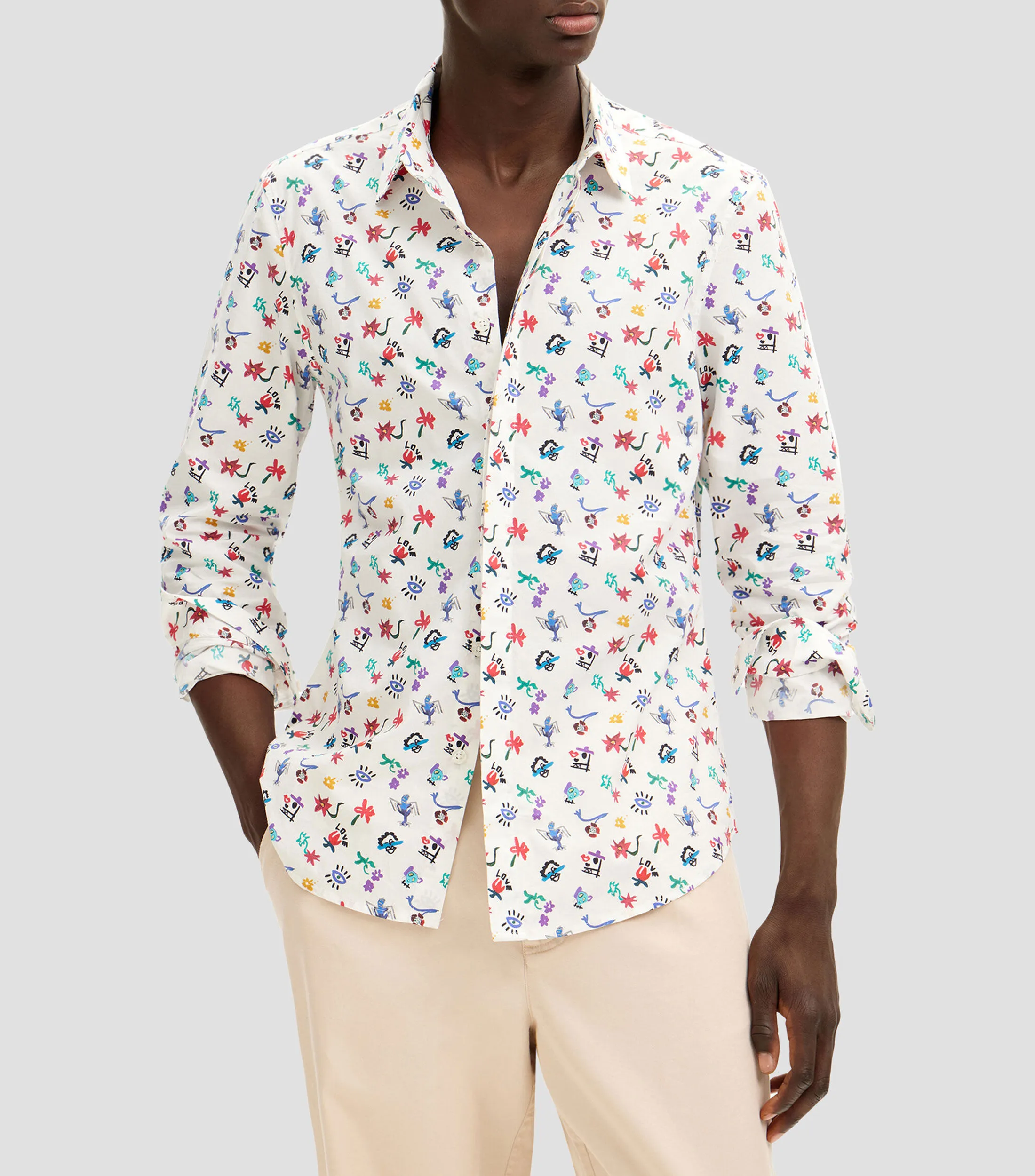 Desigual Camisa con multidiseño de manga larga Hombre