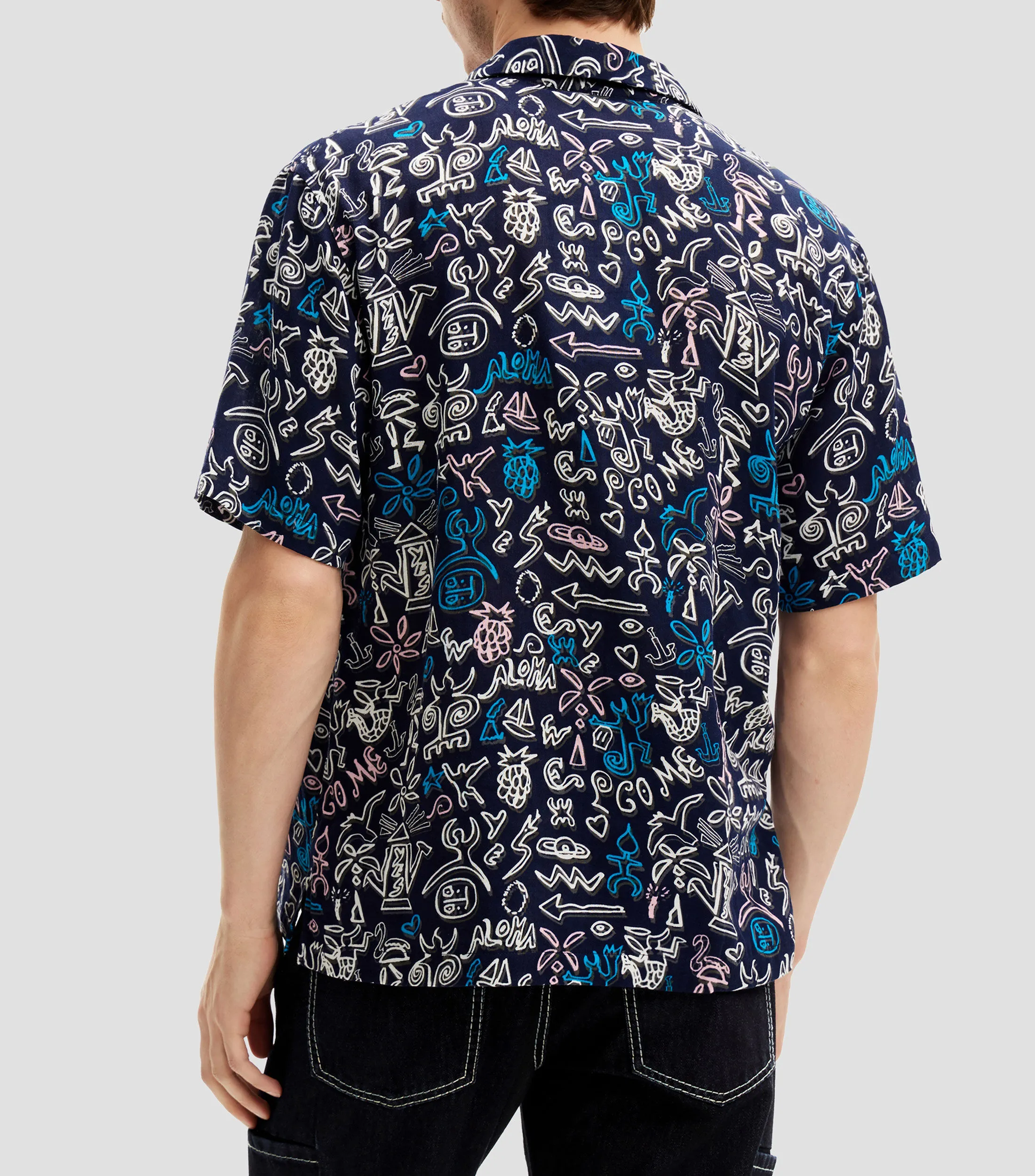 Desigual Camisa estampada de manga corta Hombre