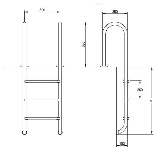 Escalera tipo muro AISI 316 L