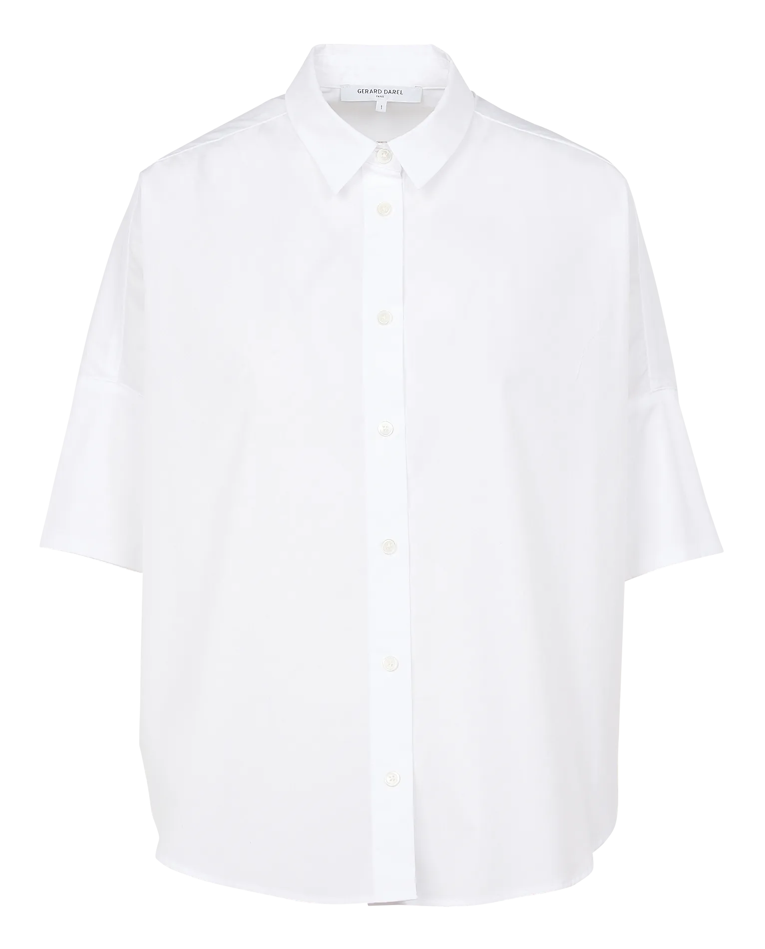 GERARD DAREL NARA - Camisa oversize de algodón con cuello clásico en blanco