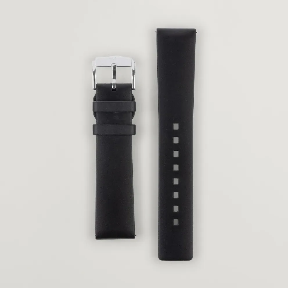 HIRSCH Pure Natural Rubber Watch Strap Black