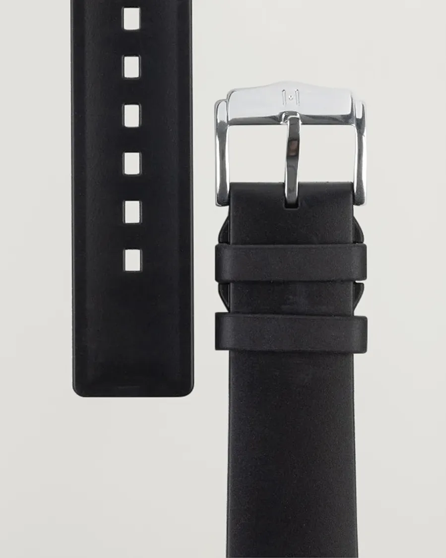 HIRSCH Pure Natural Rubber Watch Strap Black