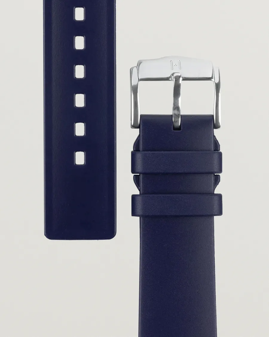 HIRSCH Pure Natural Rubber Watch Strap Blue