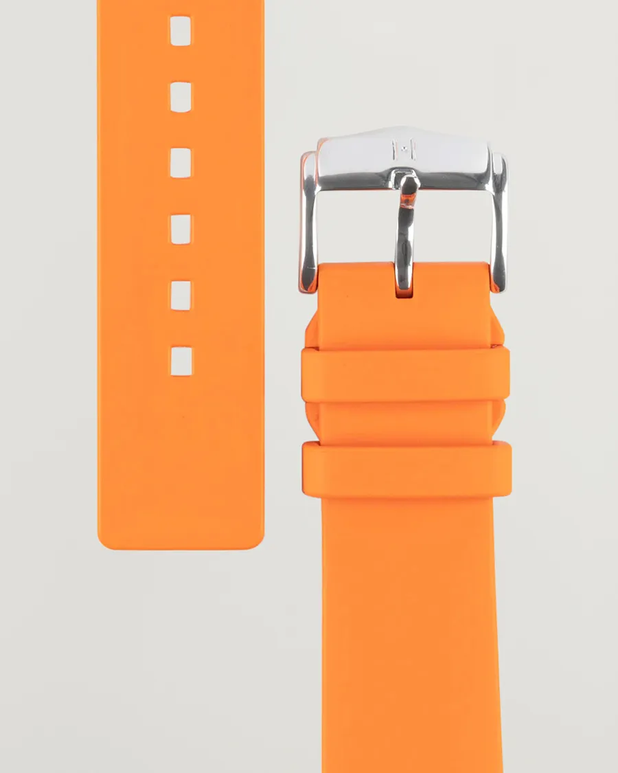 HIRSCH Pure Natural Rubber Watch Strap Orange