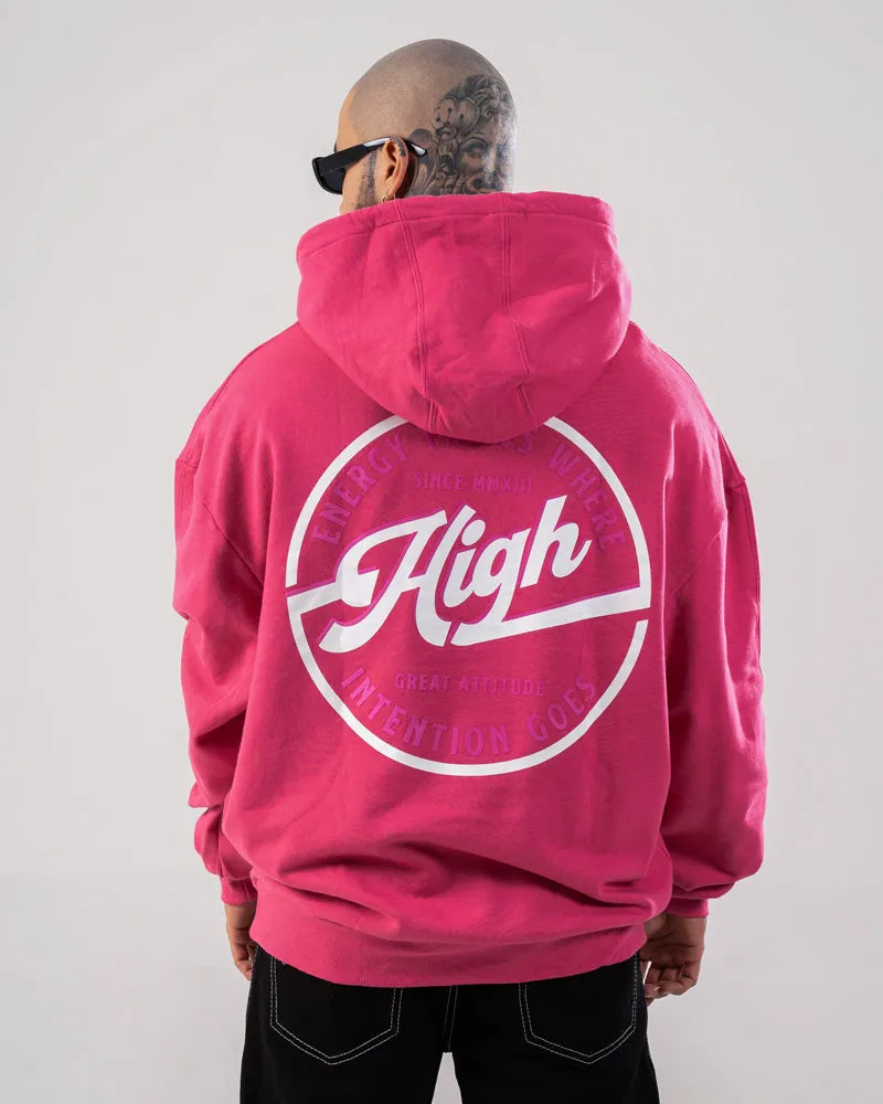 Hoodie Oversize Con Capucha Fucsia