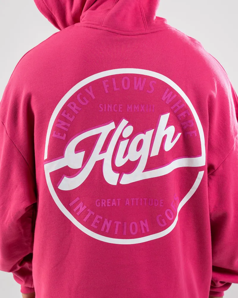 Hoodie Oversize Con Capucha Fucsia