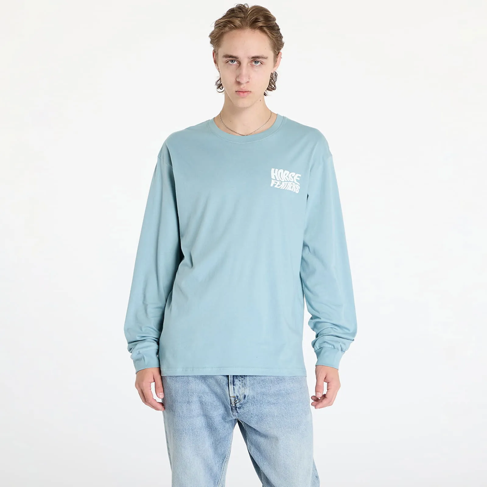 Horsefeathers Distort Long Sleeve T-Shirt Blue Haze M