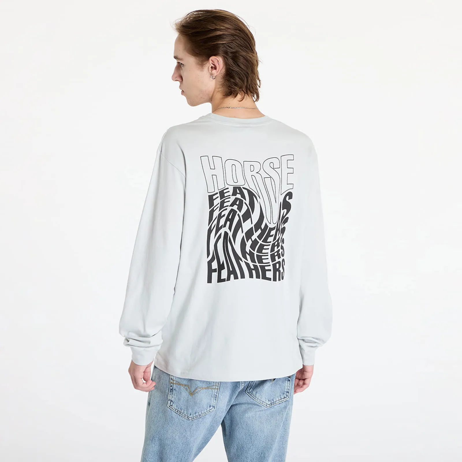 Horsefeathers Distort Long Sleeve T-Shirt Cement M