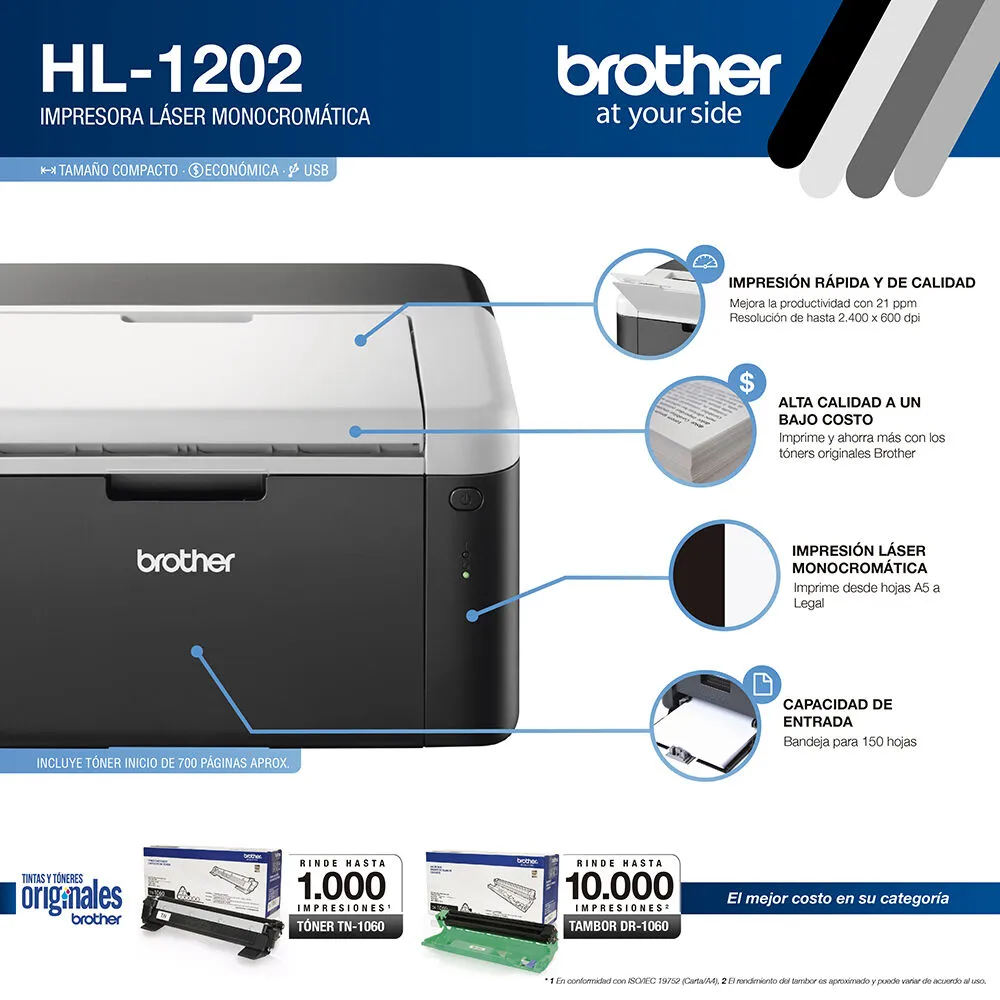 Impresora Brother HL-1202 Láser B&N