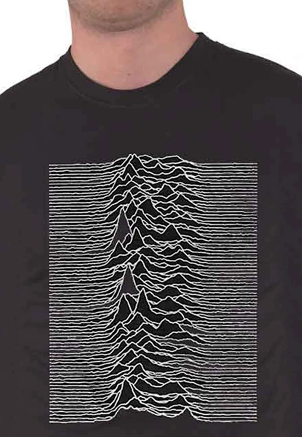 Joy Division Camiseta Unknown Pleasures Album Back Print Oficial Hombre Negro