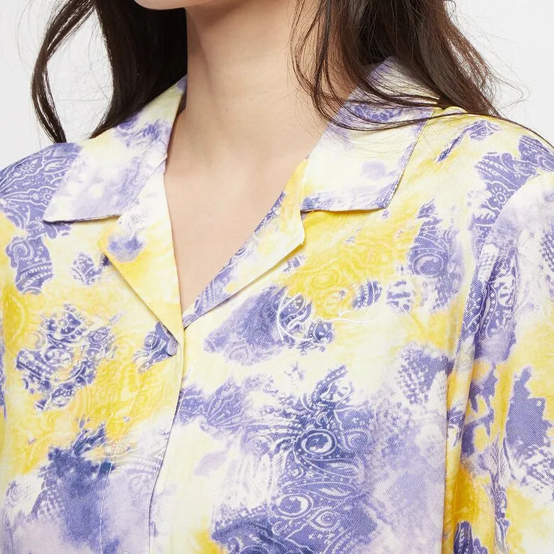 KARL KANI CAMISA  SIGNATURE PAISLEY RESORT LILA