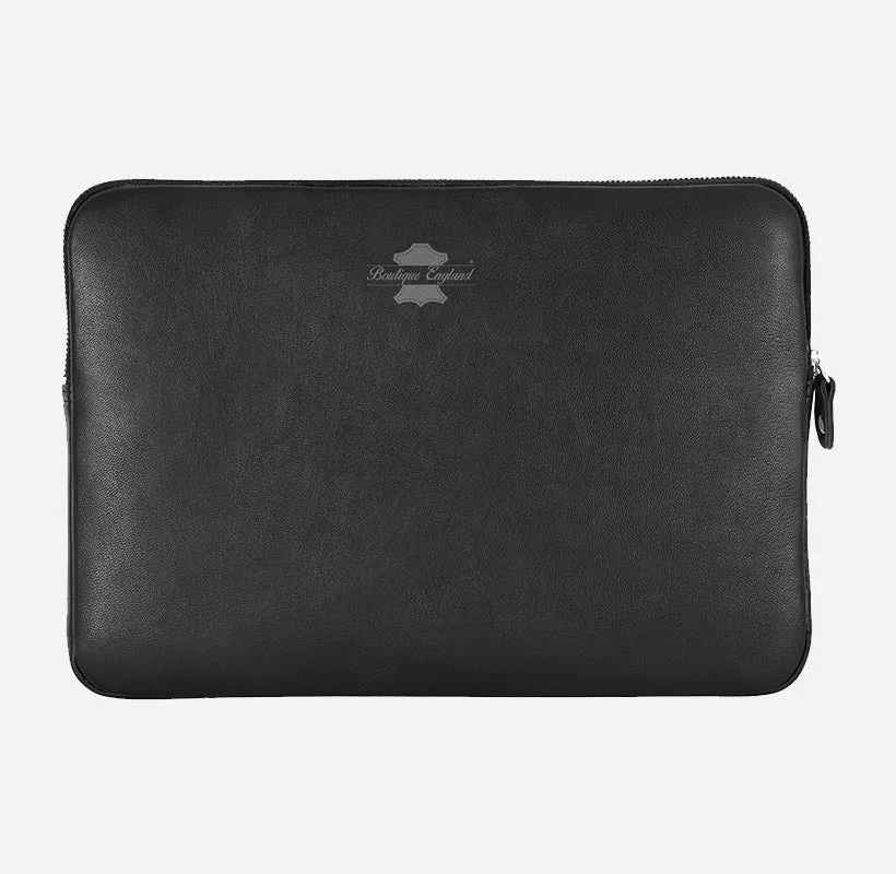 Laptop Leather Sleeve Case Black for Macbook Air Pro 13.6 inches