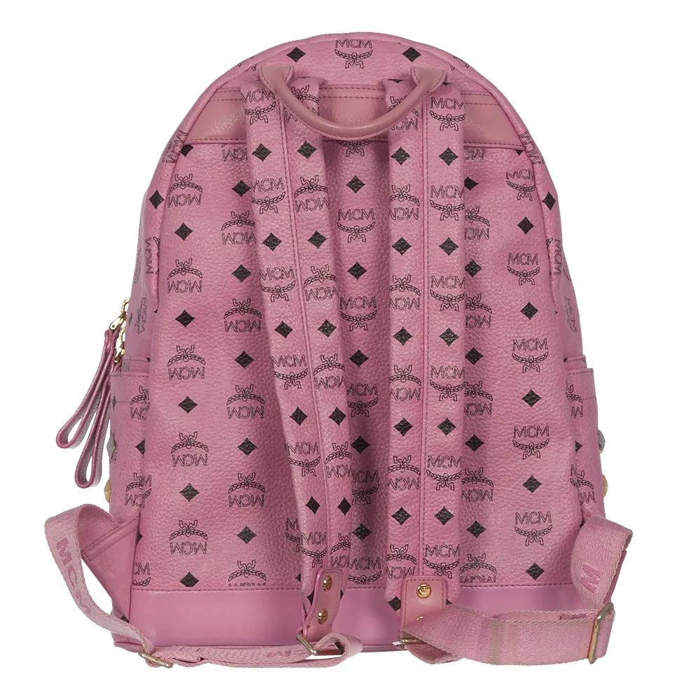 MCM Stark Studded Mochila Rosa