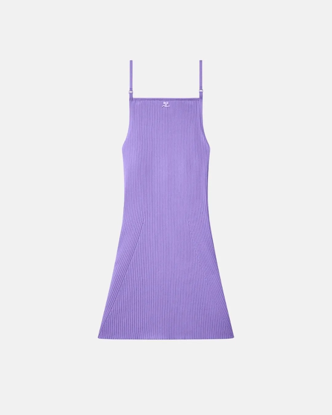 Mini Dress Rib Knit Pure Purple