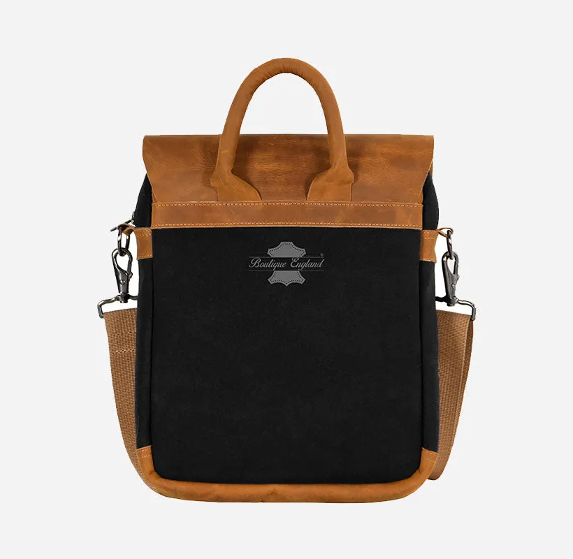 Minimalist Corssbody Bag Canvas Leather Detailing with Ipad Sleeve