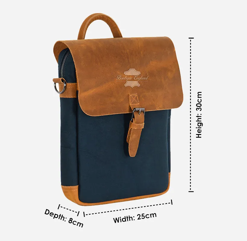 Minimalist Corssbody Bag Canvas Leather Detailing with Ipad Sleeve