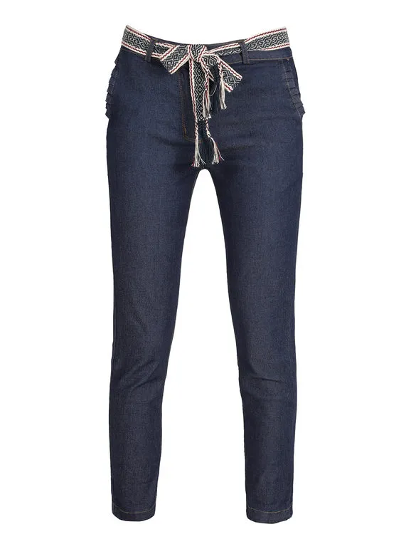 New Gj Pantalón recto de mujer efecto denim