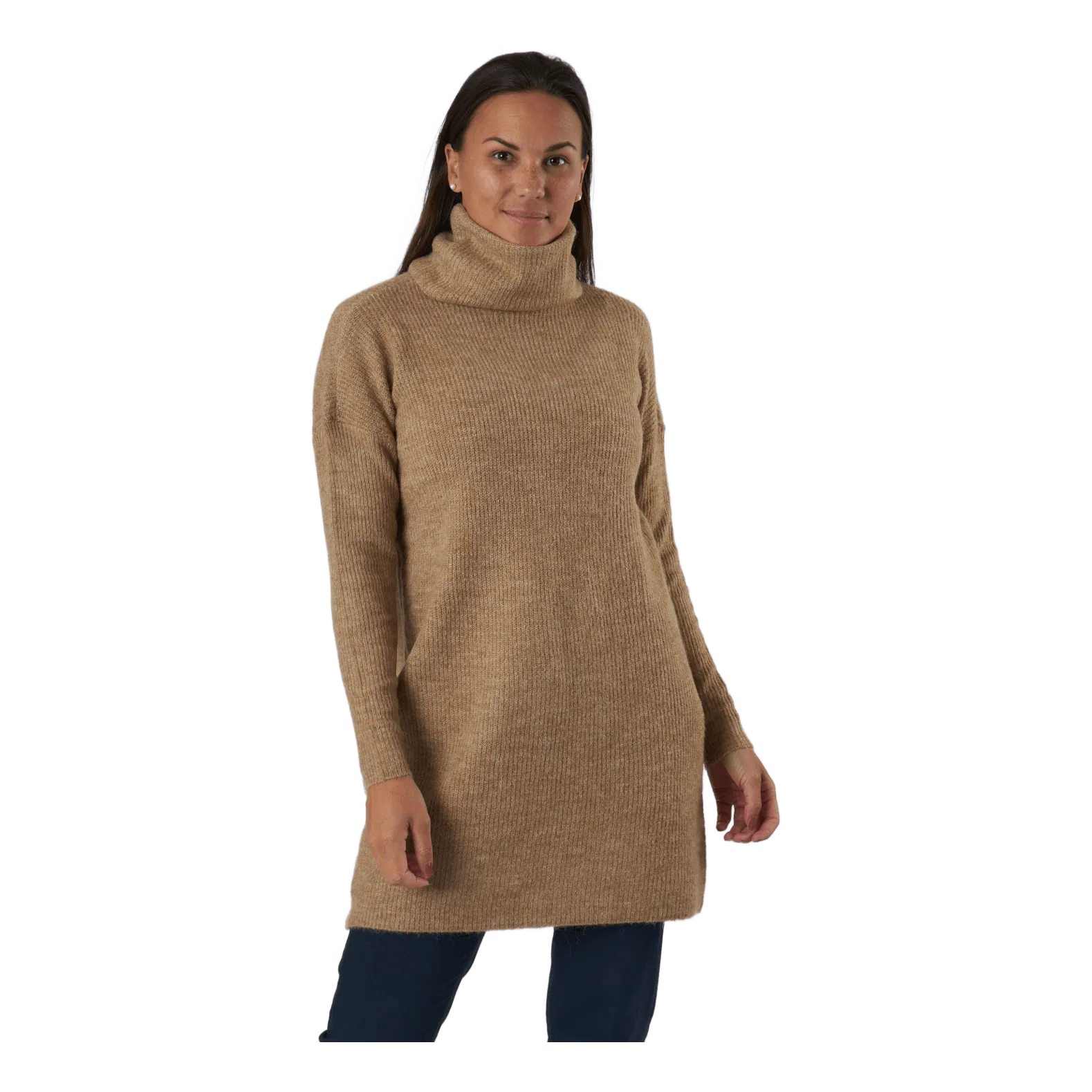 Only Onljana L/s Cowlnck Dress  Woo Indian Tan