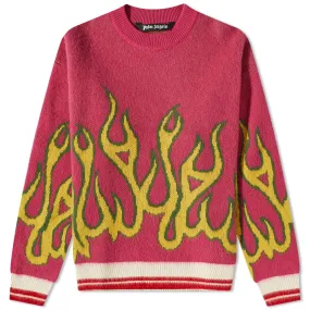 Palm Angels Flames Intarsia Crewneck