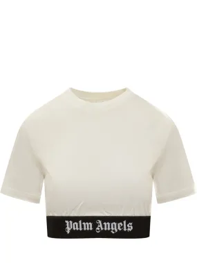 PALM ANGELS Logo Tape Crop T-Shirt