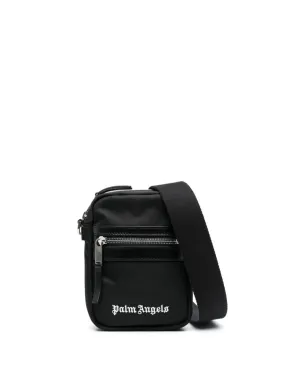 Palm Angels Nylon Logo Crossbody Black White