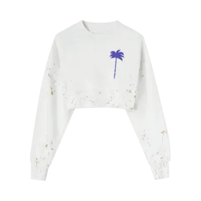 Palm Angels PXP Painted Cropped Crew Sweat