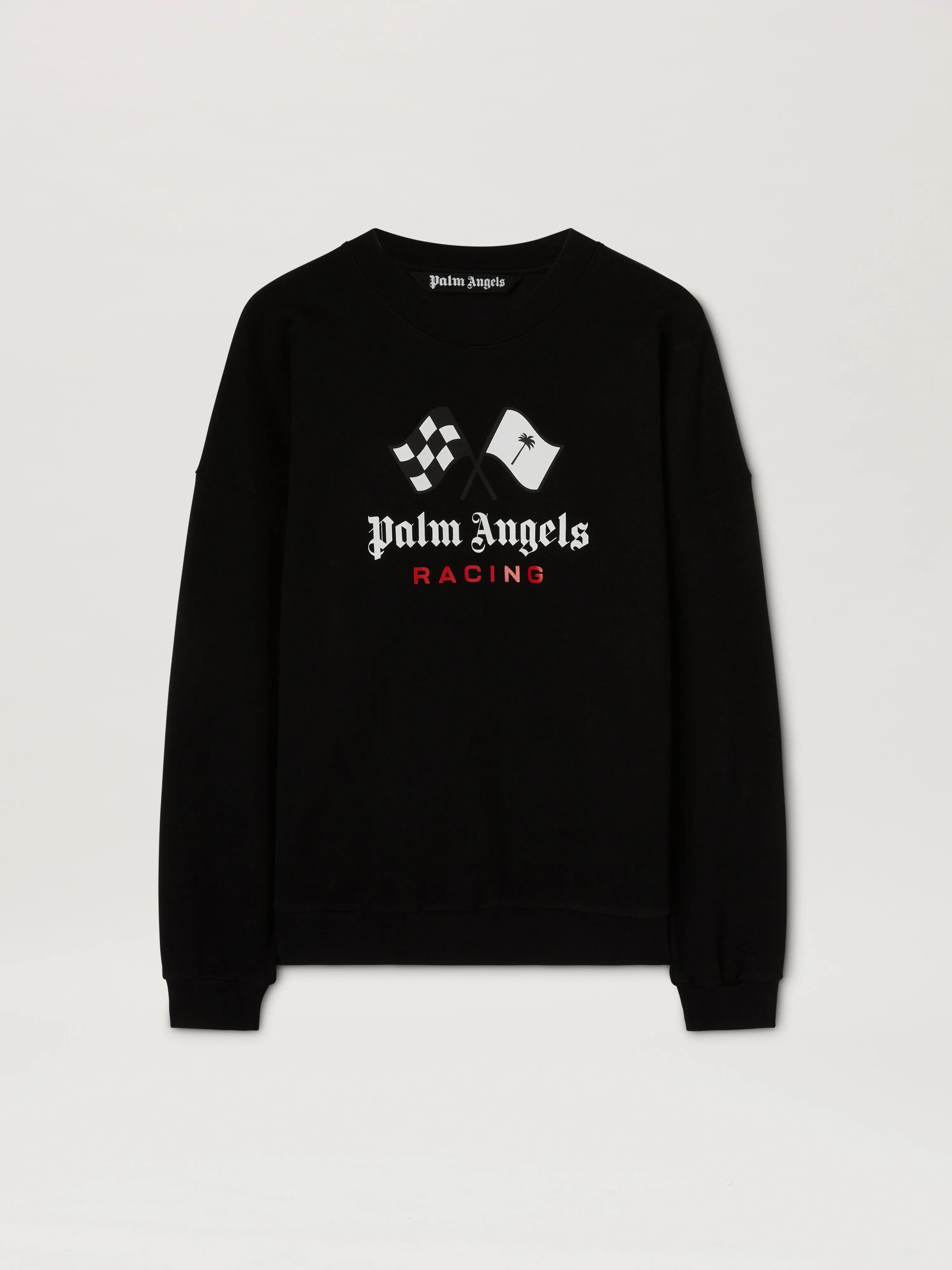 Palm Angels Racing Crewneck Black White Red