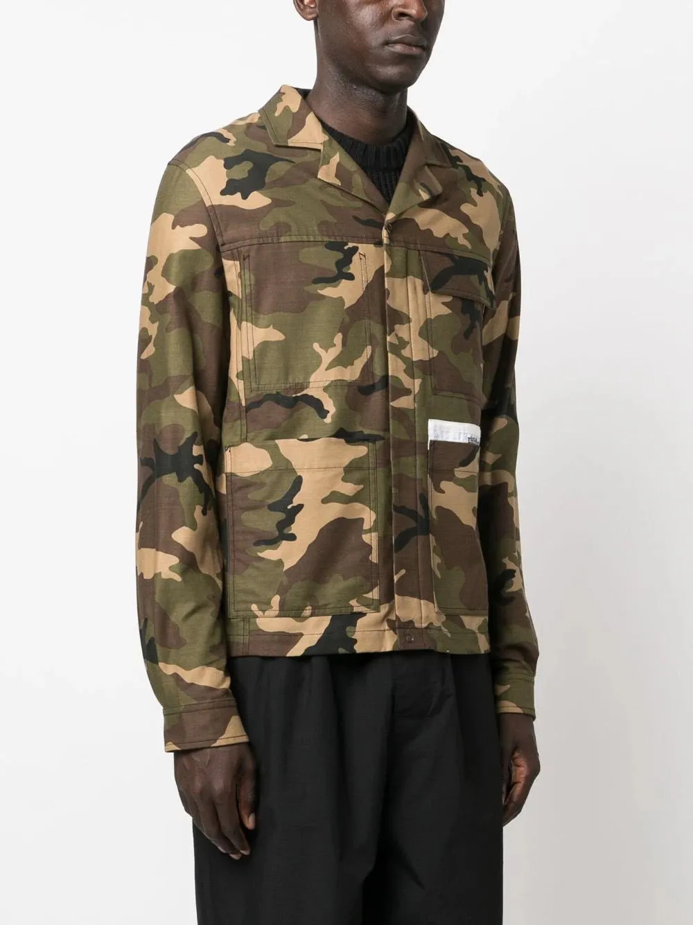 Palm Angels Sartorial Tape Camo Work Jkt Military Off White