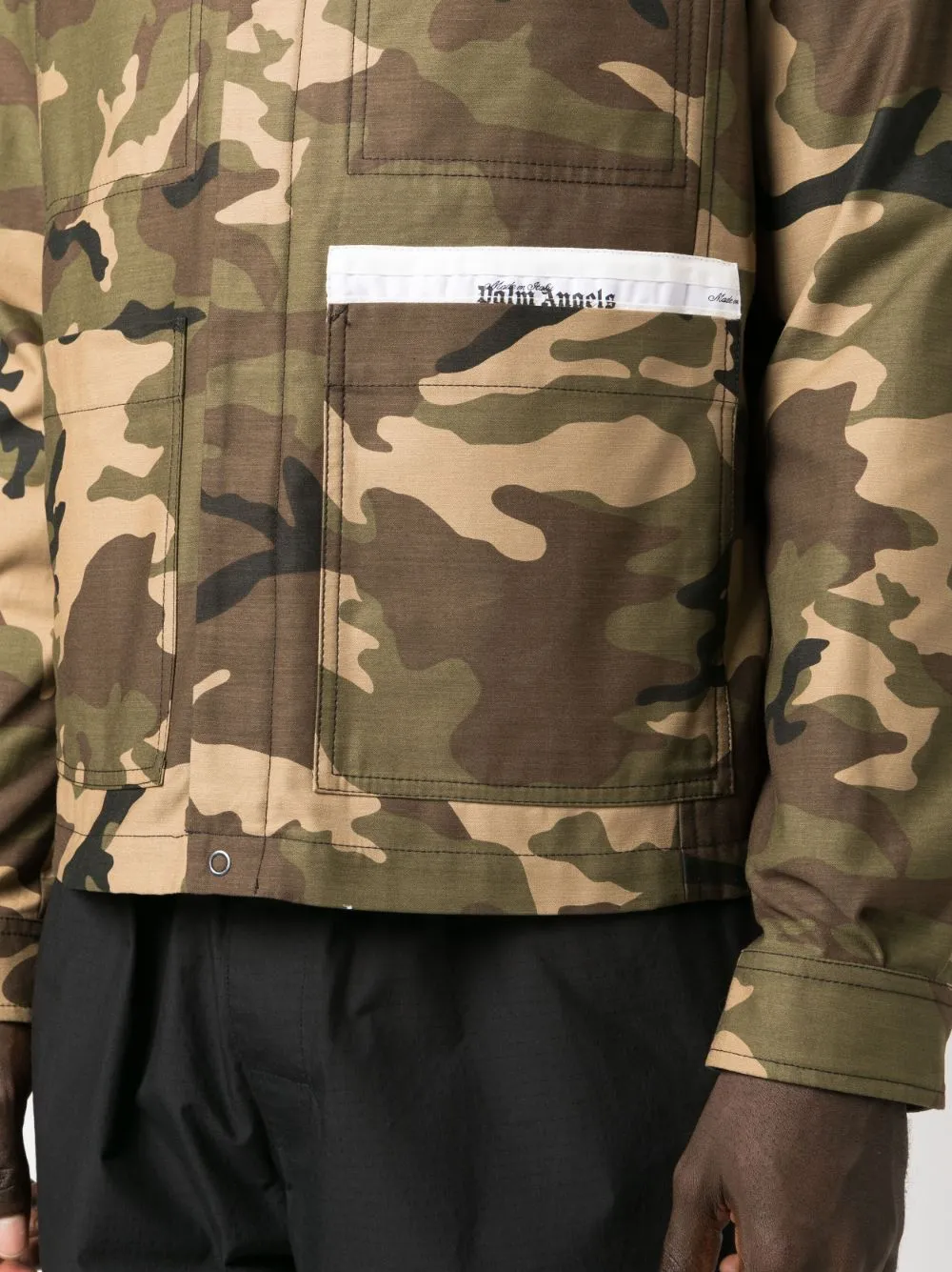 Palm Angels Sartorial Tape Camo Work Jkt Military Off White