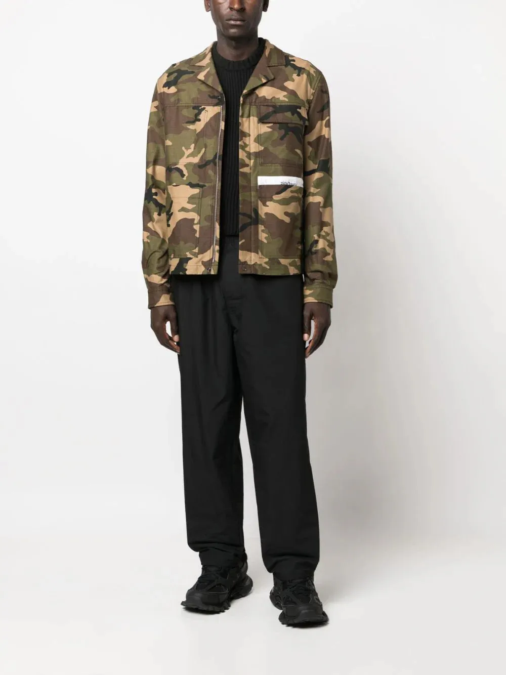 Palm Angels Sartorial Tape Camo Work Jkt Military Off White