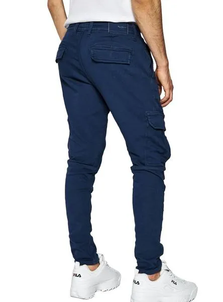 pantalon pepe jeans jones azul para hombre