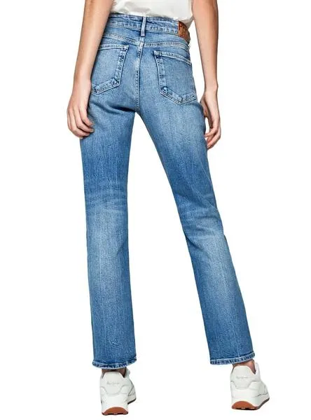 pantalon vaquero pepe jeans mary azul para mujer