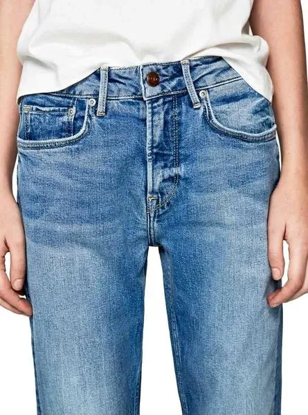 pantalon vaquero pepe jeans mary azul para mujer