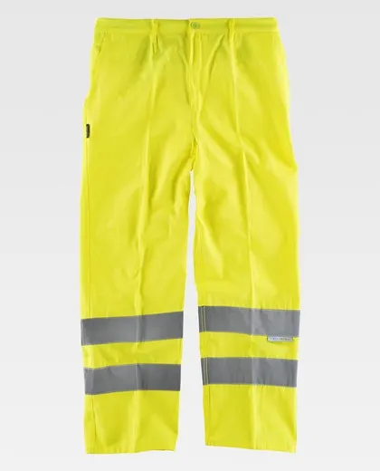 Pantalón alta visibilidad con cintas reflectante Amarillo