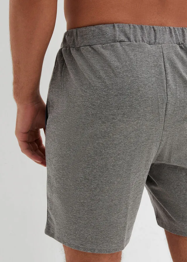 Pantalón corto de pijama Azul oscuro+gris jaspeado