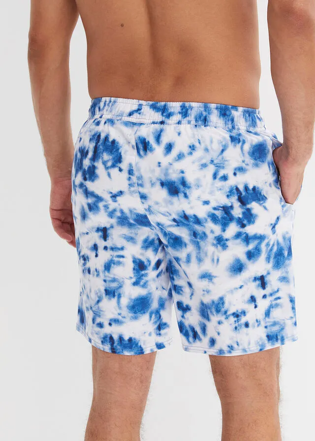 Pantalón corto de playa Azul ártico-blanco estampado