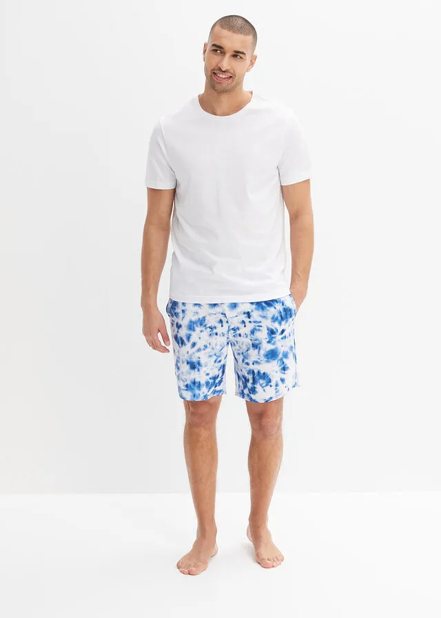 Pantalón corto de playa Azul ártico-blanco estampado