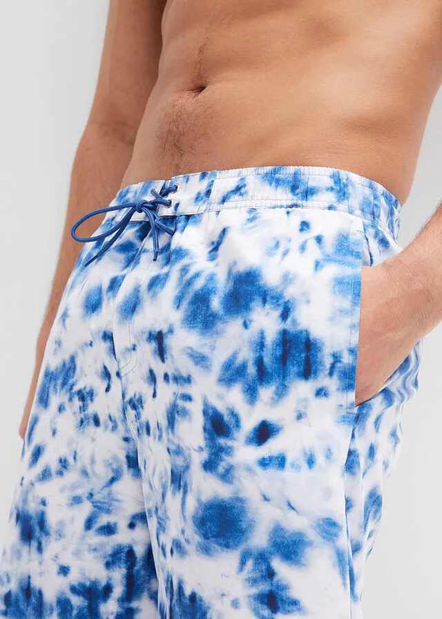 Pantalón corto de playa Azul ártico-blanco estampado