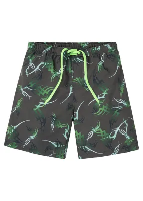 Pantalón corto de playa Gris oscuro-verde estampado