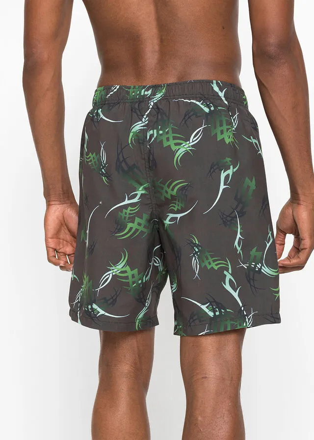 Pantalón corto de playa Gris oscuro-verde estampado