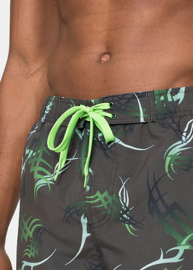 Pantalón corto de playa Gris oscuro-verde estampado