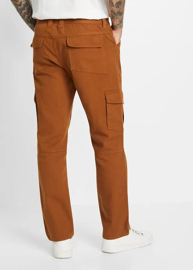 Pantalón tipo cargo de corte holgado y recto Marrón coñac