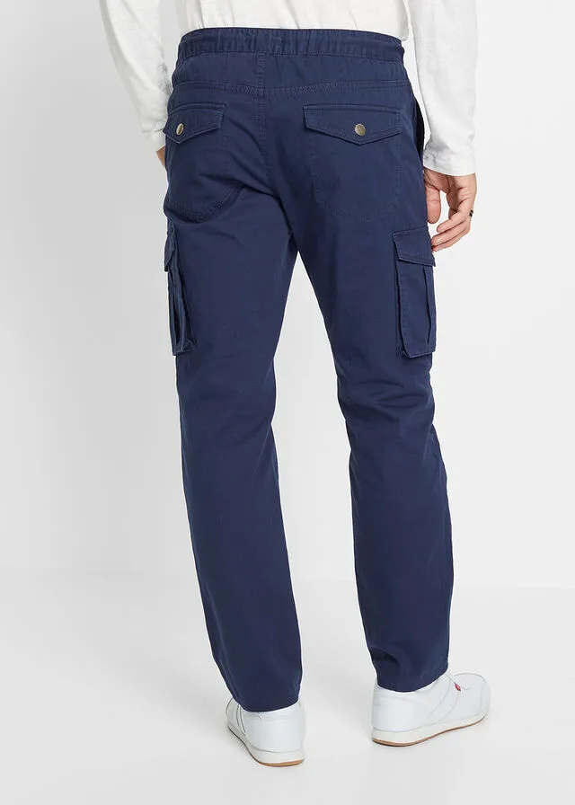 Pantalón tipo cargo de corte regular y recto Azul marino