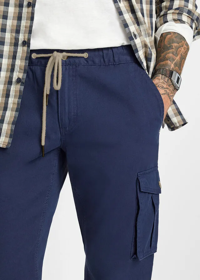 Pantalón tipo cargo de corte regular y recto Azul marino